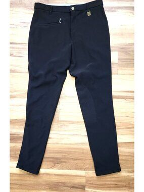 Devon Aire Womens Black Riding Breeches Equestrian Pants With Suede Knee Patches